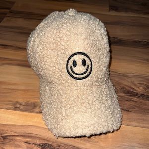 Smiley face Sherpa hat